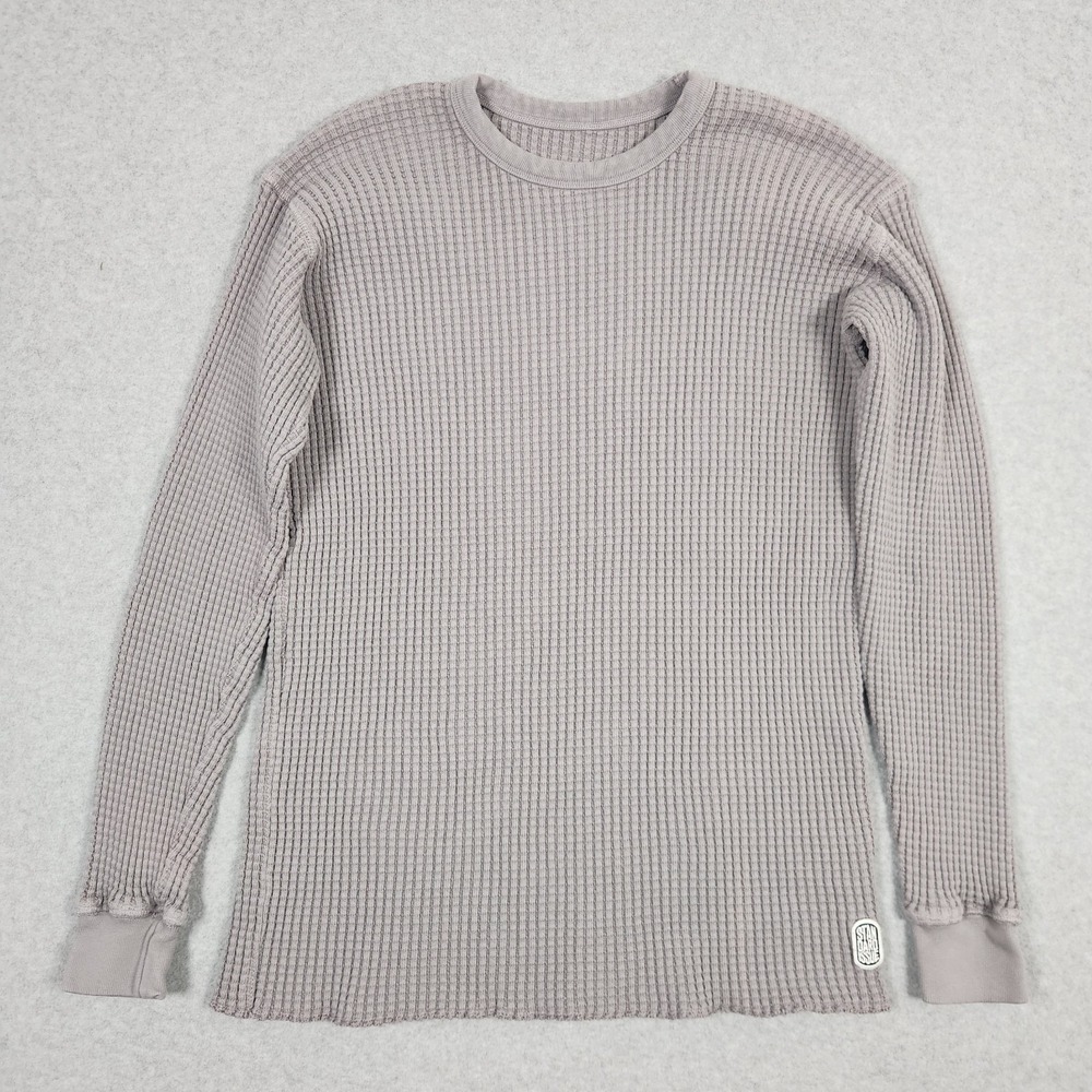 Standard Issue Thermal Shirt Mens XS Gray Waffle Thick Sweater Stretch Crewneck